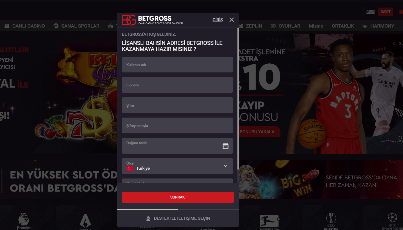 betgross üyelik
